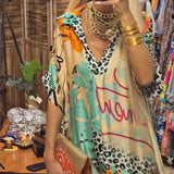 Rosário - Vestido elegante de mangas curtas e decote em V