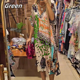 Rosário - Vestido elegante de mangas curtas e decote em V