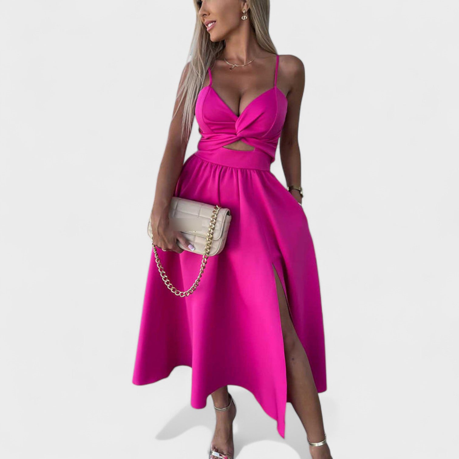 Vestido Midi com Abertura feminino