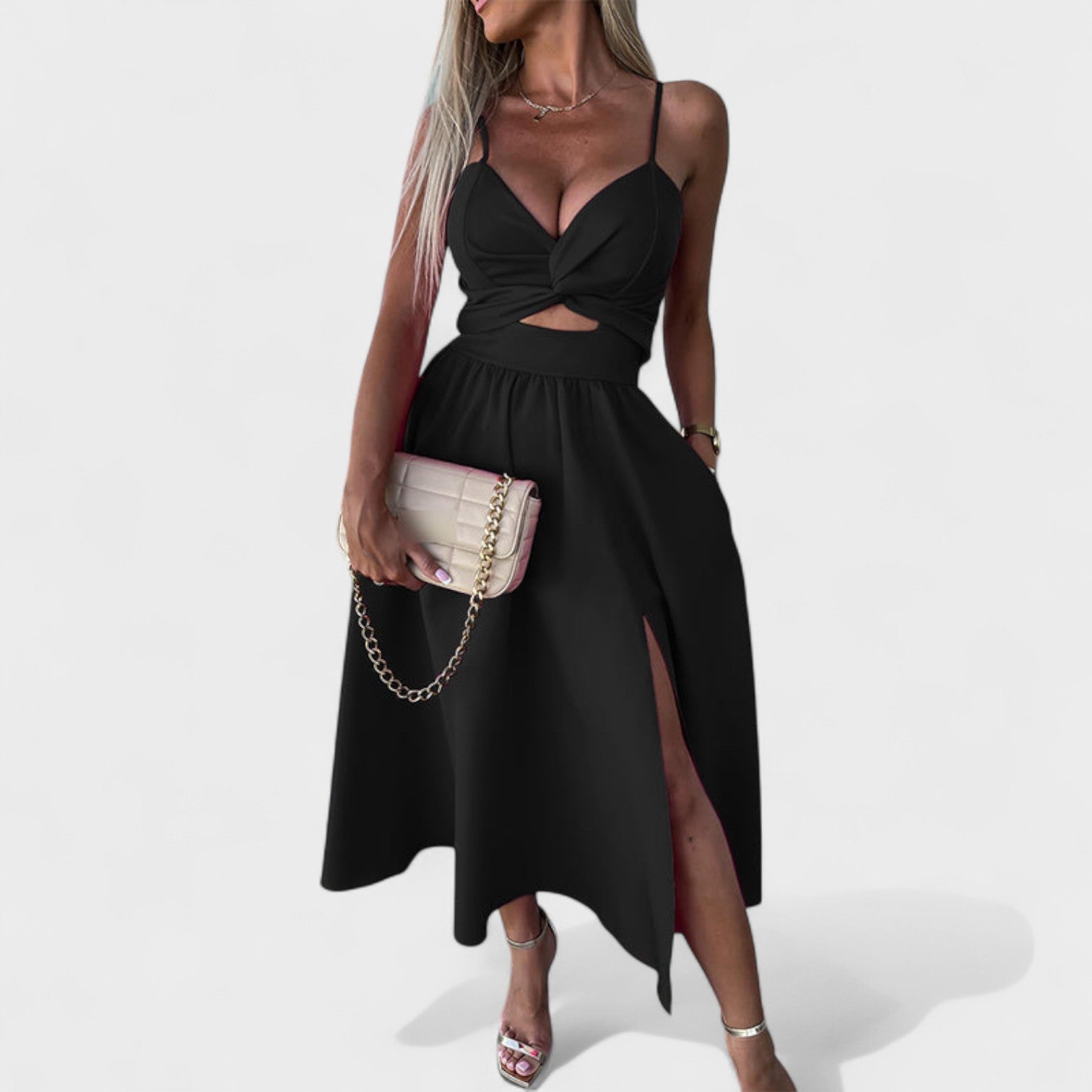 Vestido Midi com Abertura feminino