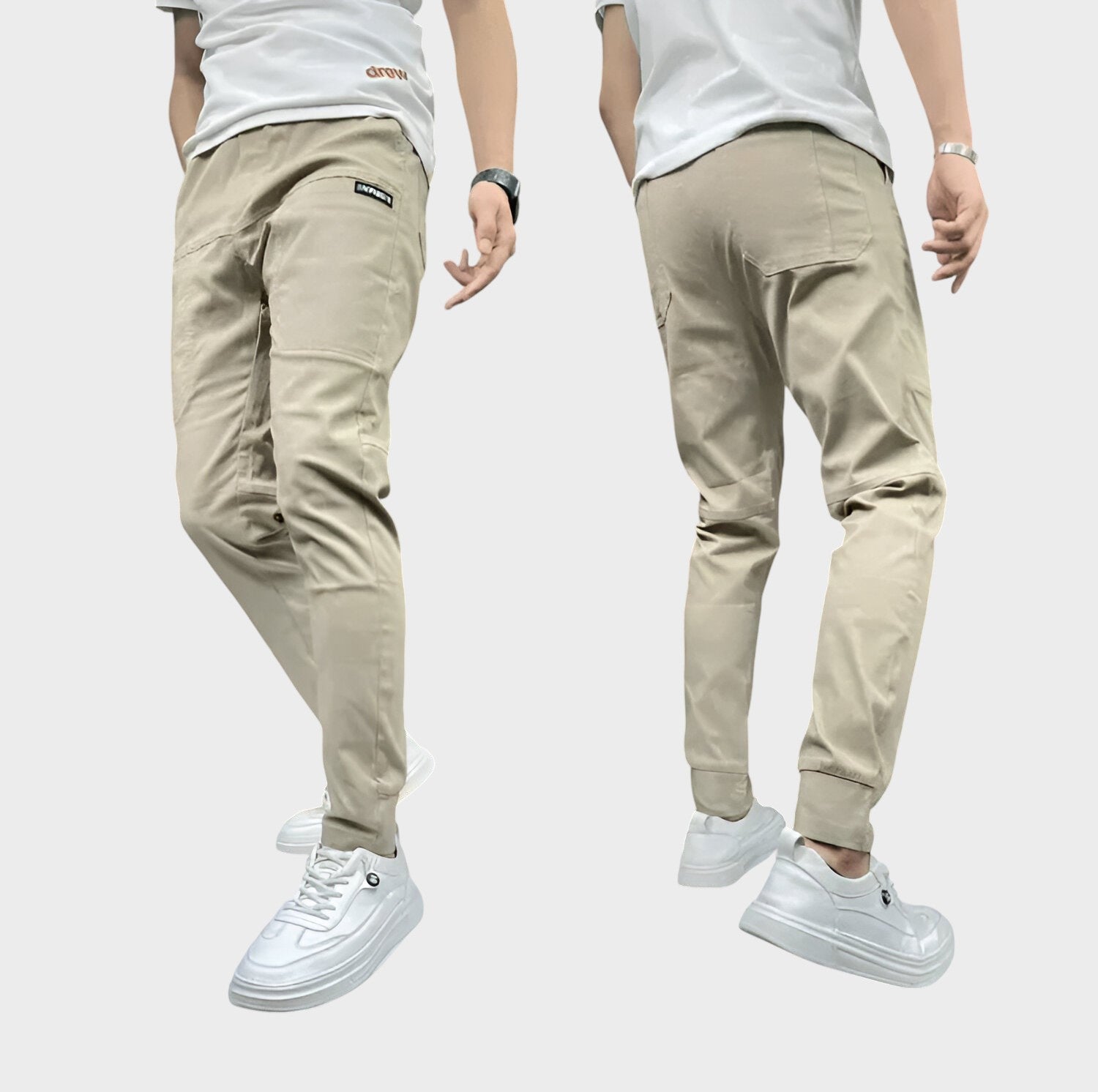 Calças de carga com elasticidade masculino