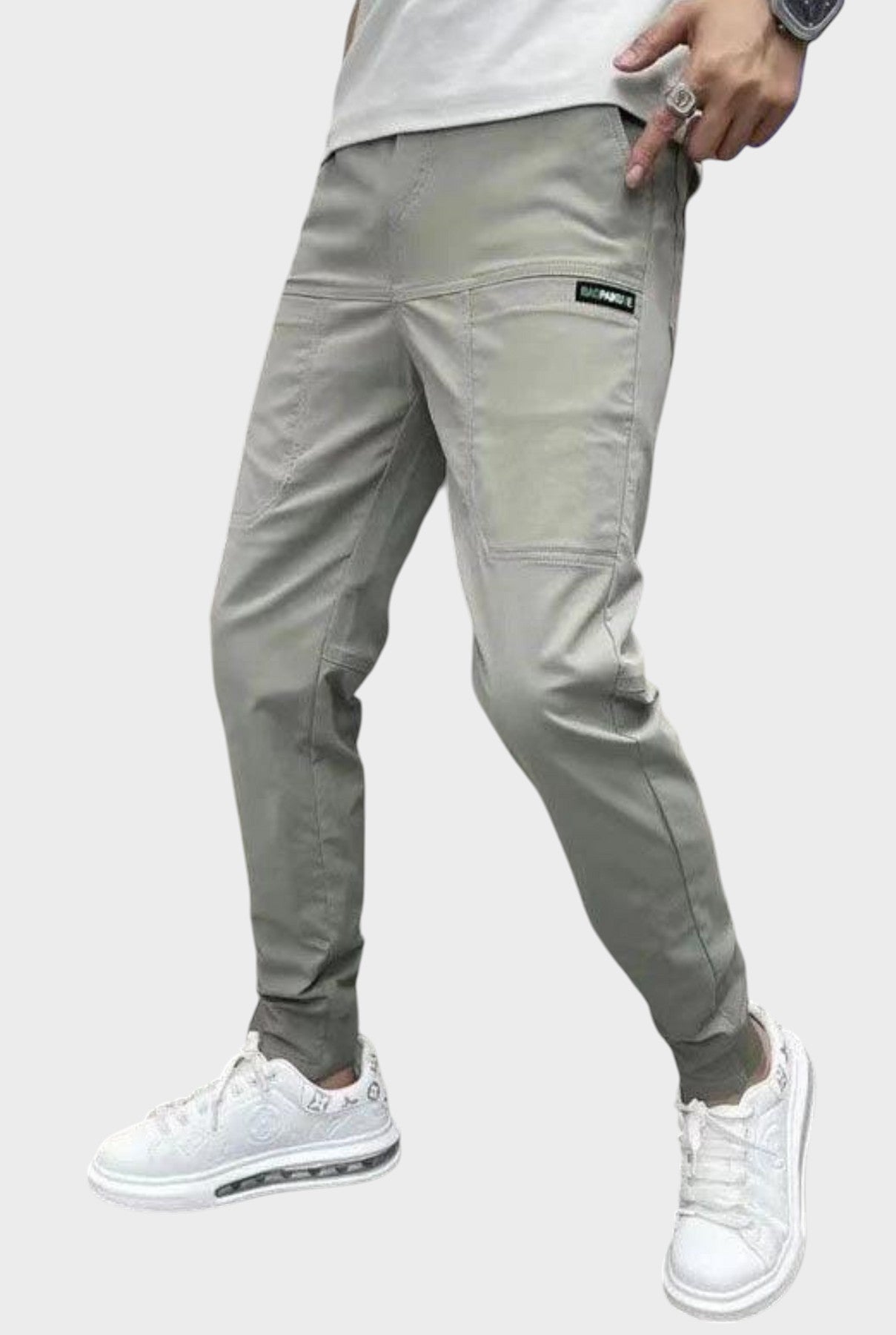Calças de carga com elasticidade masculino