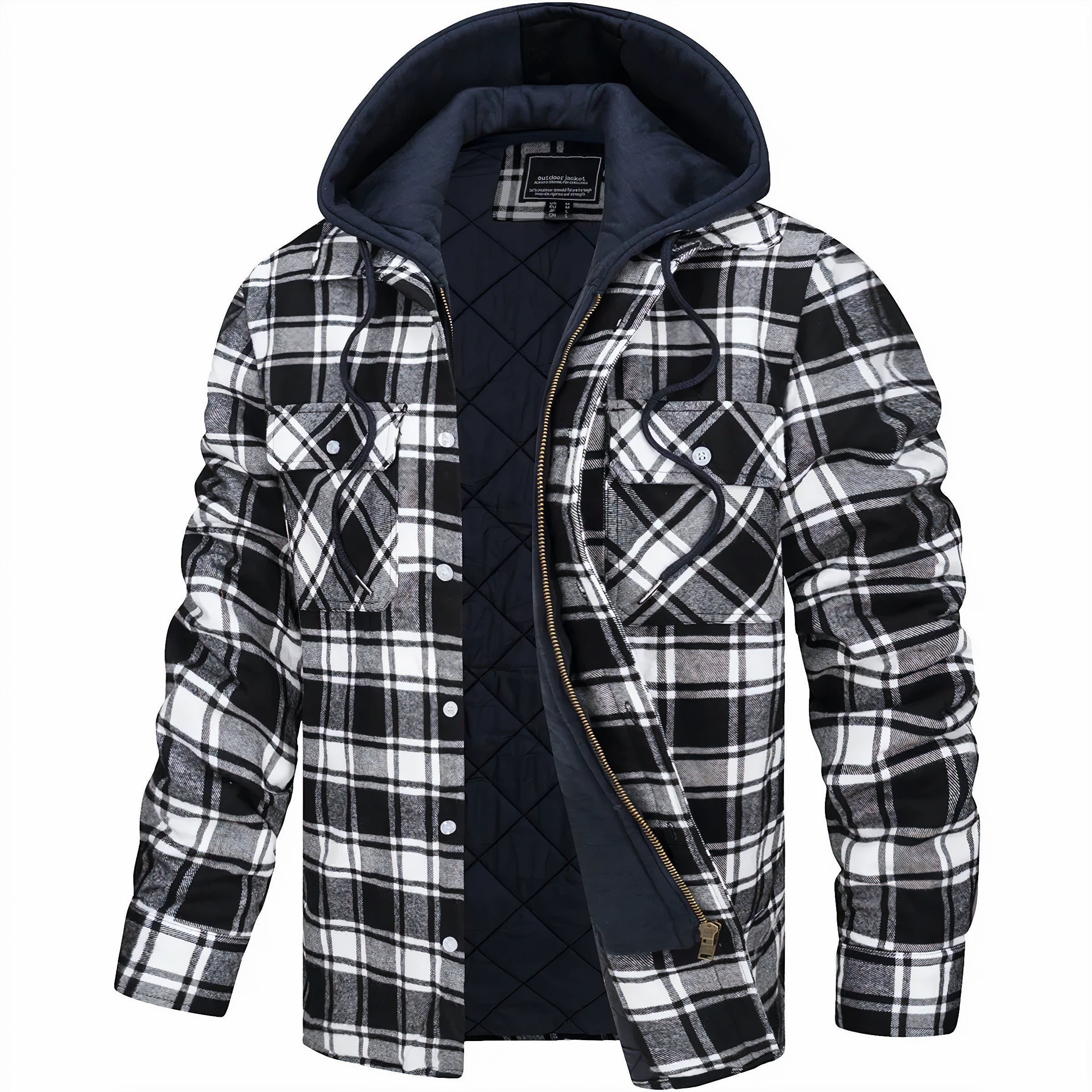 Casaco xadrez com fecho masculino