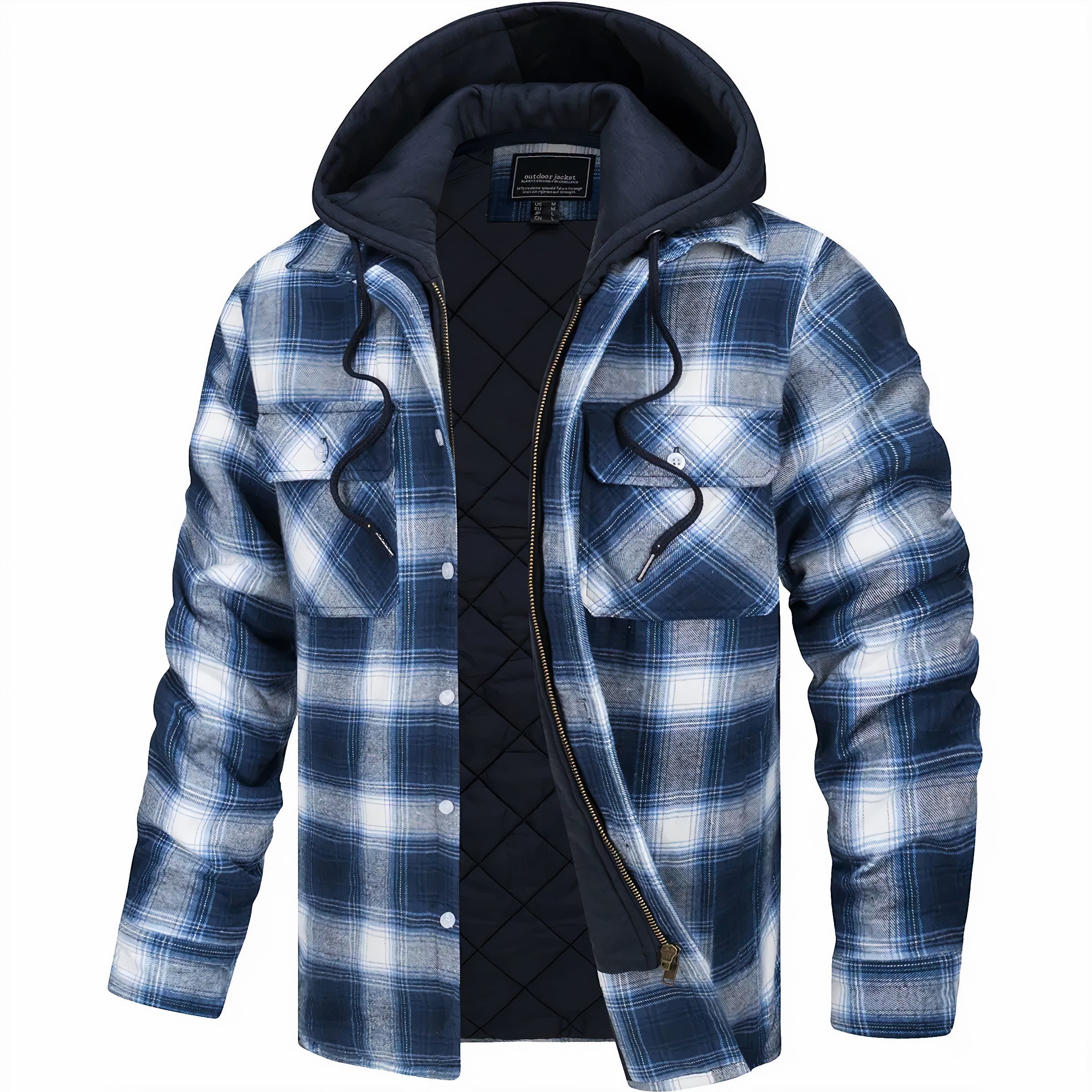 Casaco xadrez com fecho masculino
