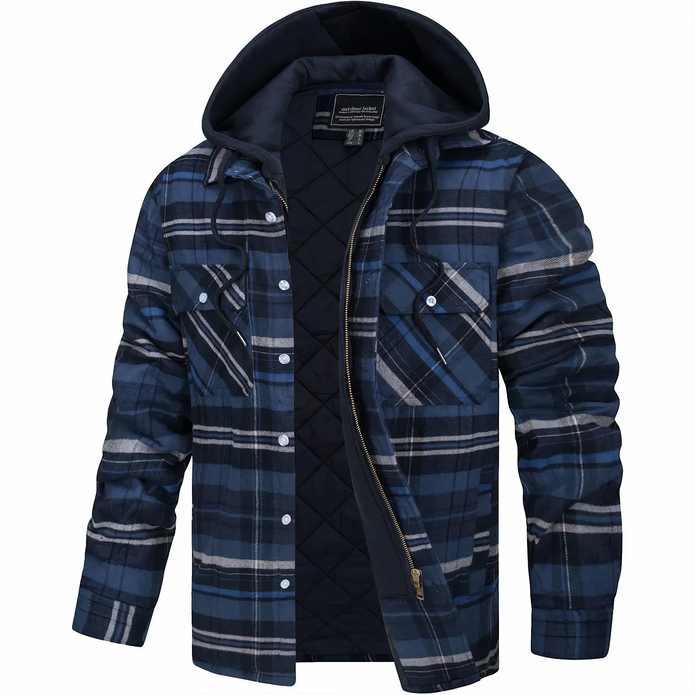 Casaco xadrez com fecho masculino