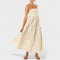 Vestido comprido às riscas feminino