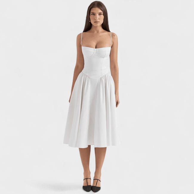 O vestido com corset feminino