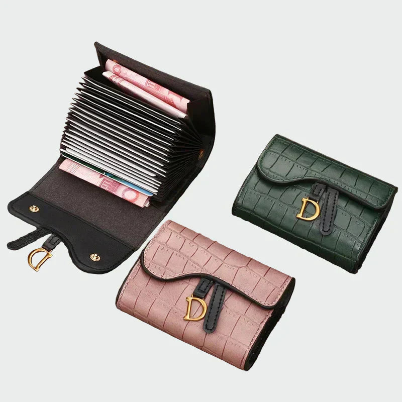 Carteira de couro de luxo feminino